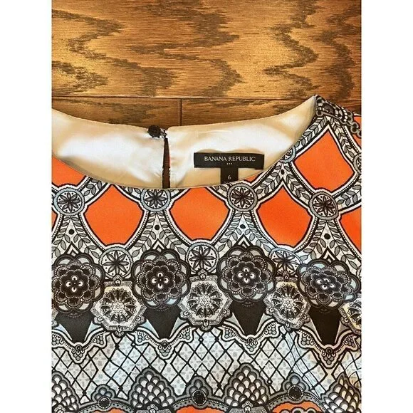 Banana Republic Women's 6 Colorful Short Sleeve Mini Shift Dress Casual Business - Picture 5 of 9